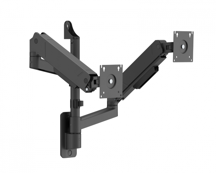 MaxMount Heavy-Duty Seinäkiinnike 2 Näytölle - Musta
