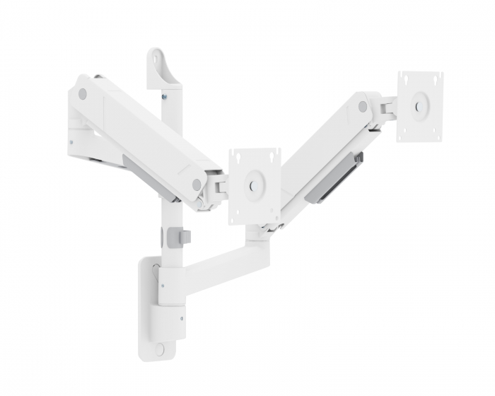 MaxMount Heavy-Duty Seinäkiinnike 2 Näytölle - Valkoinen