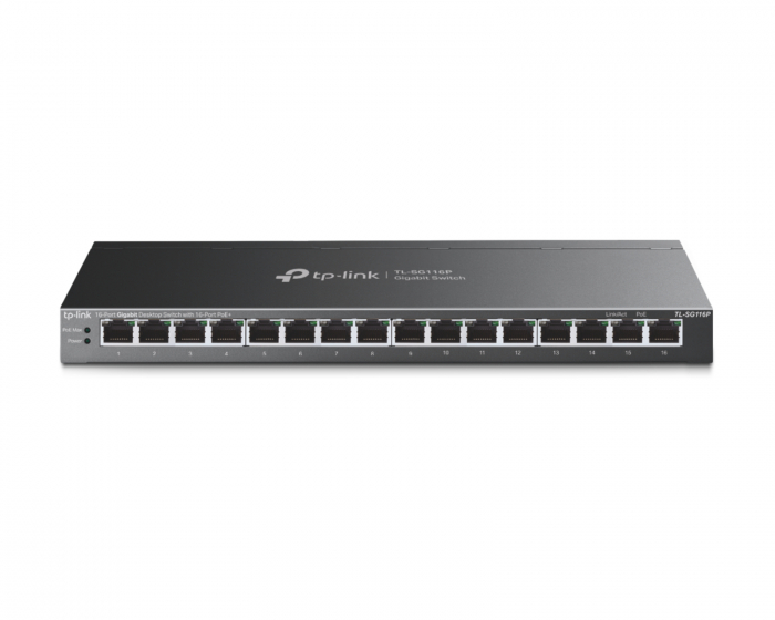 TP-Link TL-SG116P 16-Port Gigabit Desktop Switch jossa 16-Port PoE+
