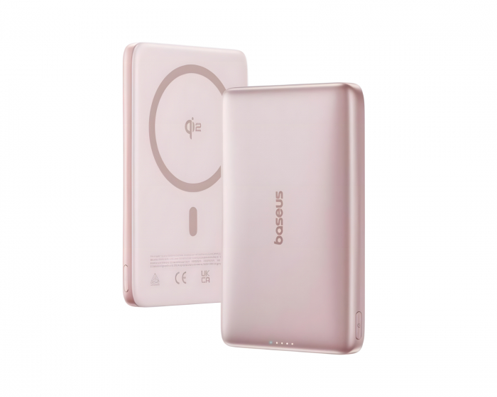 Baseus PicoGo AM41 Ultraohut Qi2 Magneettinen Varavirtalähde 27W 10000mAh - Pinkki