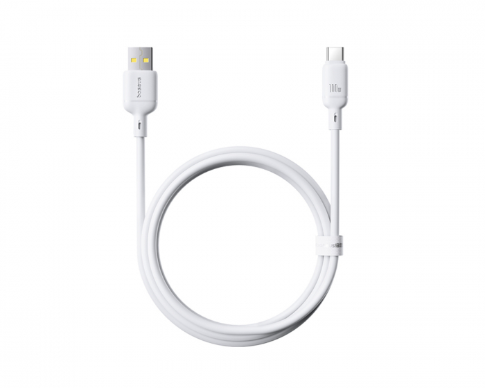Baseus Silky Series Pikalataava Kaapeli USB - Type-C 100W - 1m - Valkoinen