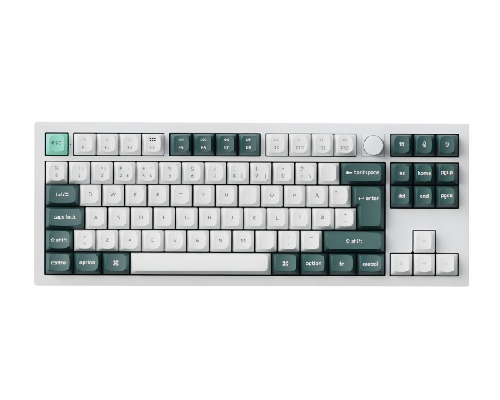 Keychron Q3 HE 80% Knob QMK Langaton Näppäimistö [Gateron Purple Magnetic] - Shell White