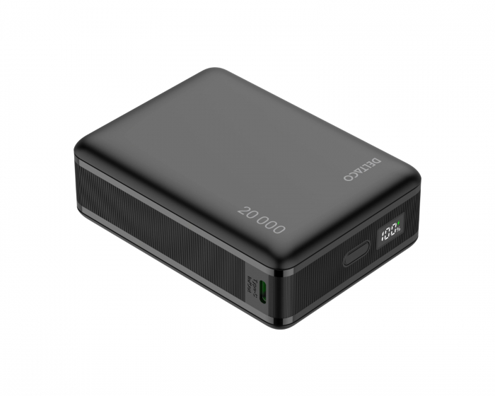 Deltaco Varavirtalähde 20 000 mAh, PD 65 W - Musta