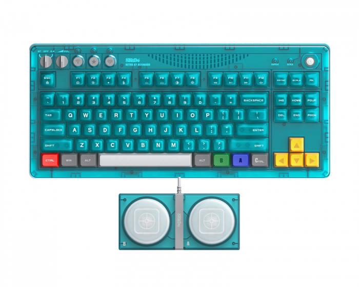 8Bitdo Retro Mechanical Keyboard - Langaton Näppäimistö ANSI - Clear Blue
