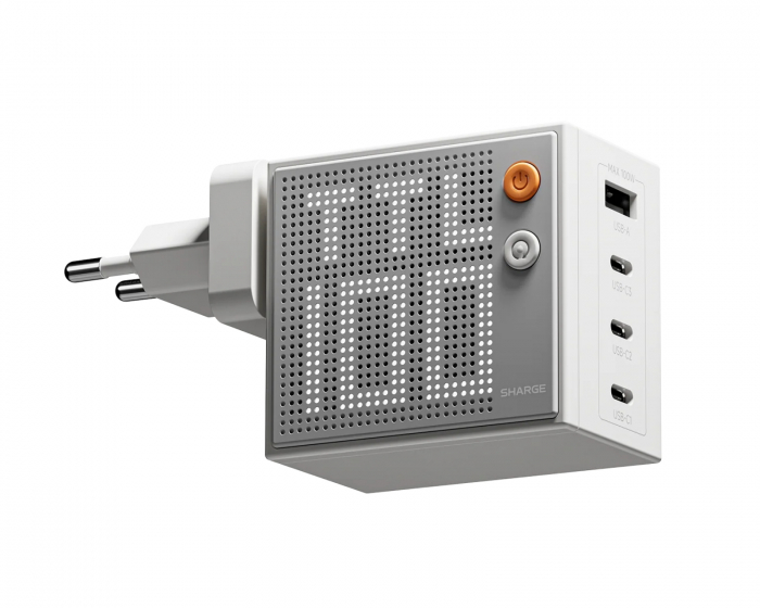 Sharge Pixel 100W USB-C & USB-A -laturi - Valkoinen