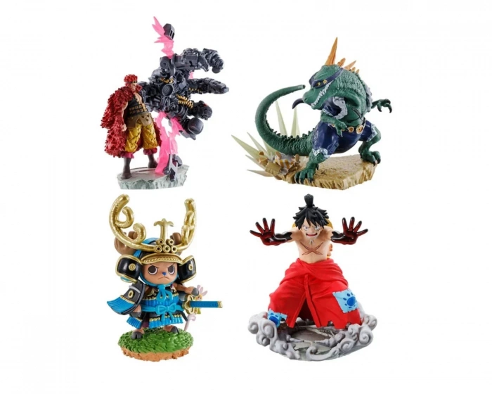  One Piece Petitrama PVC Mini Statue Logbox Re Birth Wanokuni Vol. 2 Setti 9 cm