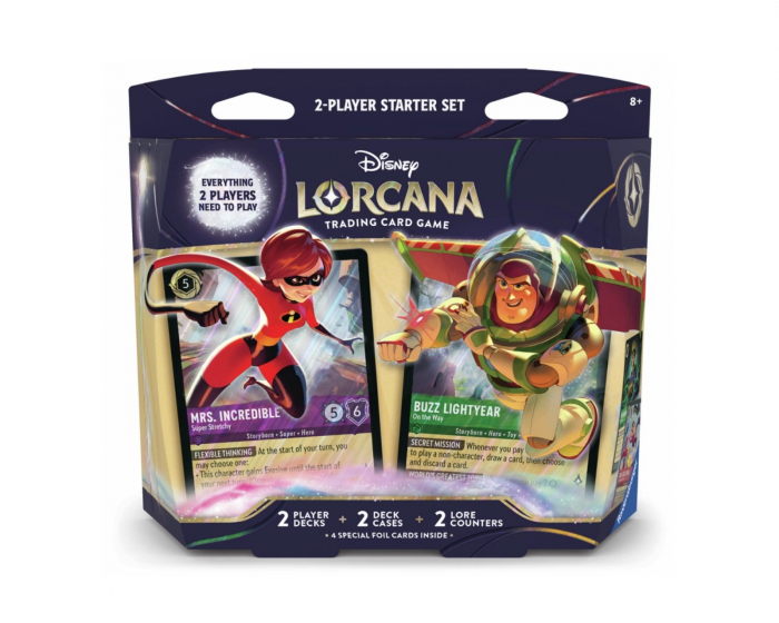 Disney Lorcana TCG Wilds Unknown - Mrs. Incredible & Buzz Lightyear 2 Player Starter Deck