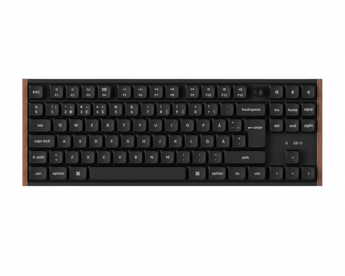 Keychron K1 Ultra SE 80% 8K Langaton Näppäimistö - Wood Black [Milk POM Red]