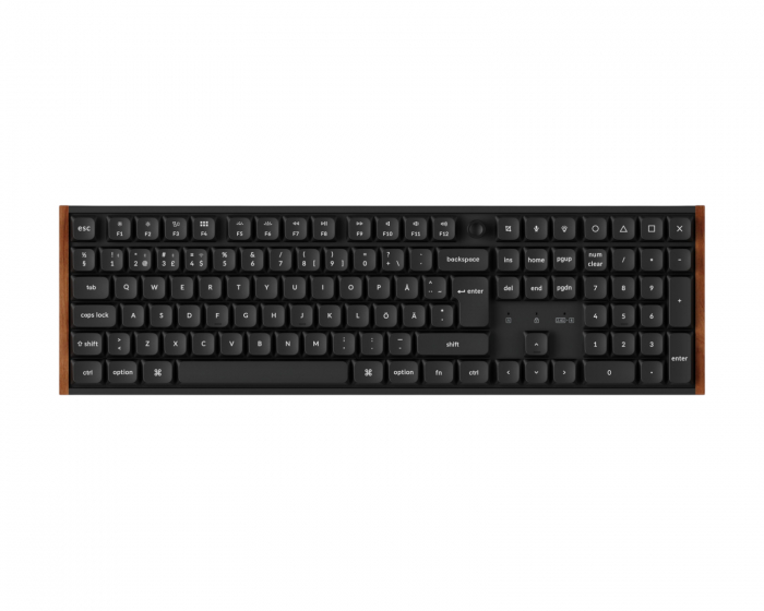 Keychron K5 Ultra Low-Profile 100% 8K Langaton Näppäimistö - Wood Black [Keychron Milk POM Red]