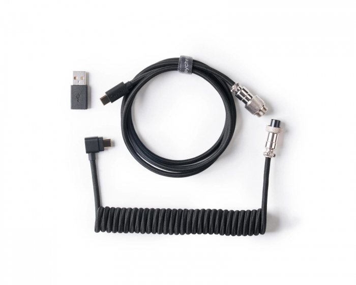 Keychron Coiled Aviator Kaapeli Angled 8K - Musta