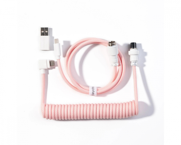 Keychron Coiled Aviator Kaapeli Angled 8K - Vaaleanpunainen