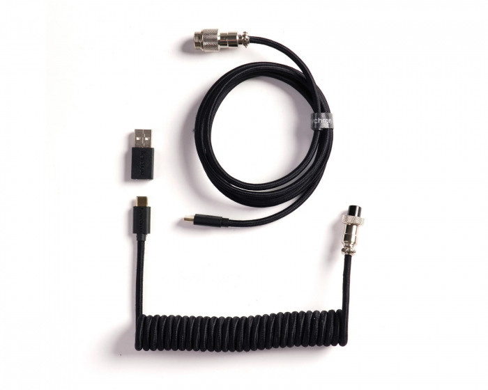 Keychron Coiled Aviator Kaapeli Straight 8K - Musta