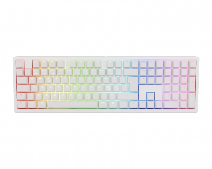 Ducky Zero Langaton (Tri-mode) Täysikokoinen RGB-näppäimistö - Valkoinen - [Cherry MX2A Speed Silver]