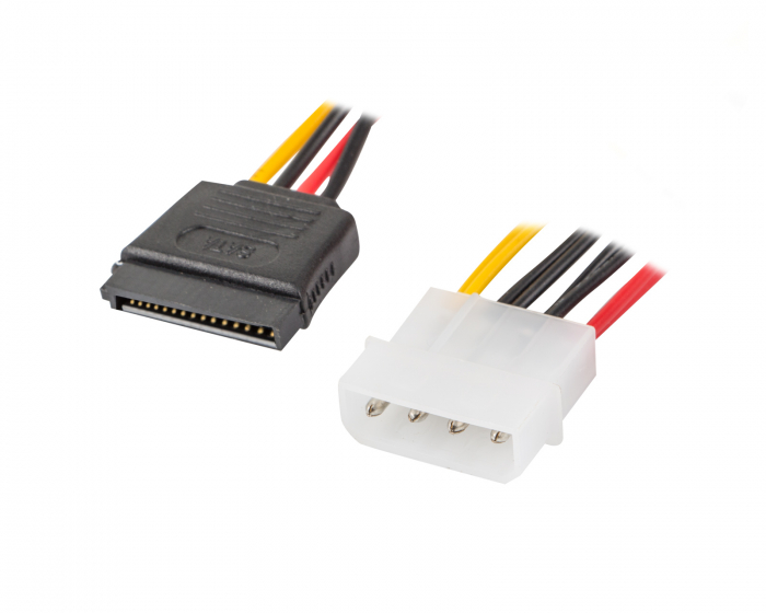 Lanberg Molex (Uros) 4 PIN -> 2x SATA (Naaros) 15 PIN Kaapeli 30cm