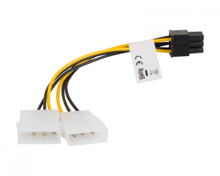 Lanberg HDD Molex (Uros/Naaros) 3 Pin -> BTX 6 Pin PSU Kaapeli 15cm