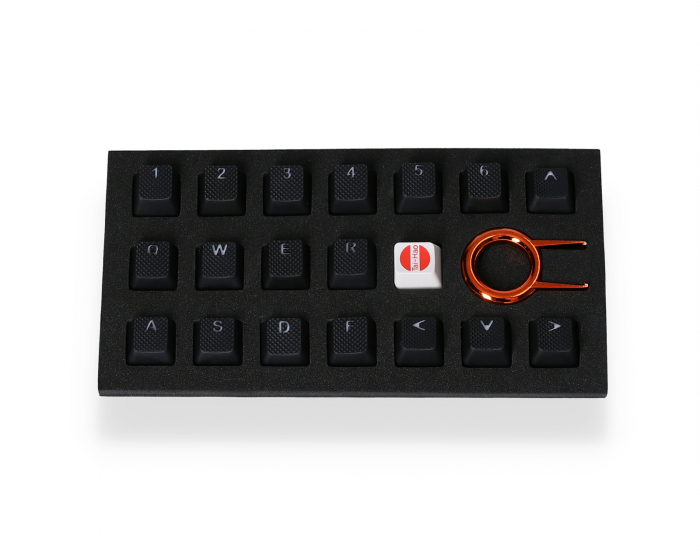 Tai-Hao 18-Key Rubber Double-shot Backlit Keycap Set - Musta