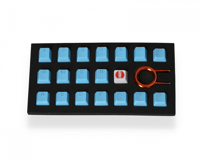 Tai-Hao 18-Key Rubber Double-shot Backlit Keycap Set - Neonsininen