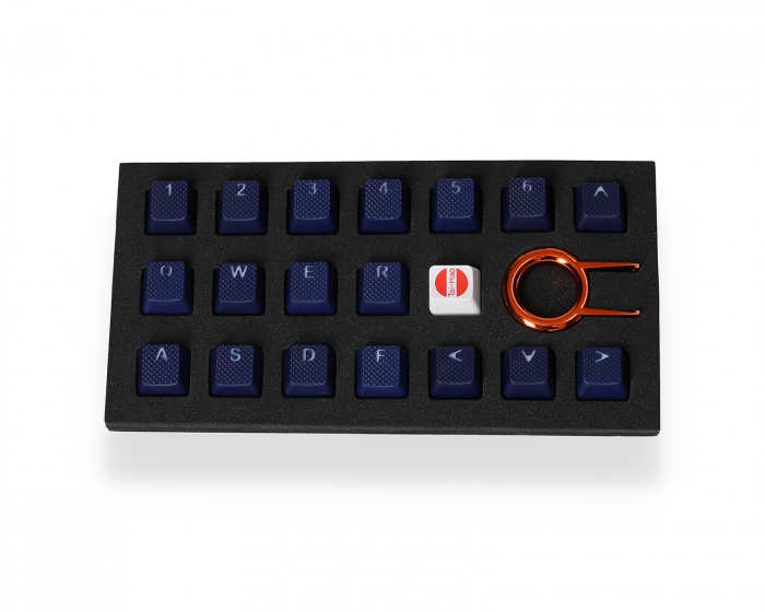 Tai-Hao 18-Key Rubber Double-shot Backlit Keycap Set - Tummansininen