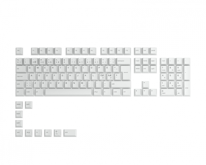 Glorious GPBT Keycaps ISO - 115 PBT Nordic-Layout - Arctic White (DEMO)