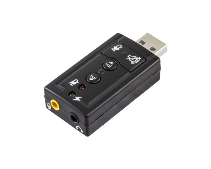 Deltaco Äänikortti USB-väylään 7.1 2x 3,5mm (DEMO)