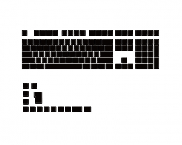 Ducky Blank PBT Keycap Set MDA Profile - Musta (DEMO)