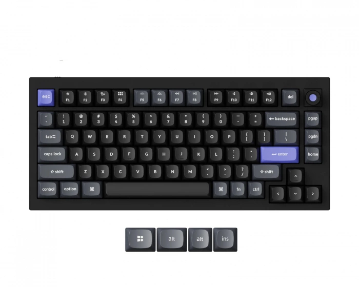 Keychron Q1 HE 8K Hotswap Knob ISO Näppäimistö - Musta [Lime Magnetic Switch] (DEMO)