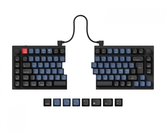 Keychron Q11 Hotswap Knob Split ISO Näppäimistö - Musta [Gateron G Pro Red] (DEMO)