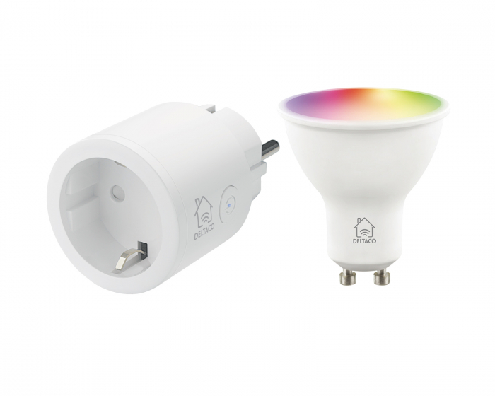 Deltaco Smart Home Smart Plug WiFi + RGB LED Älylamppu GU10 WiFI 5W