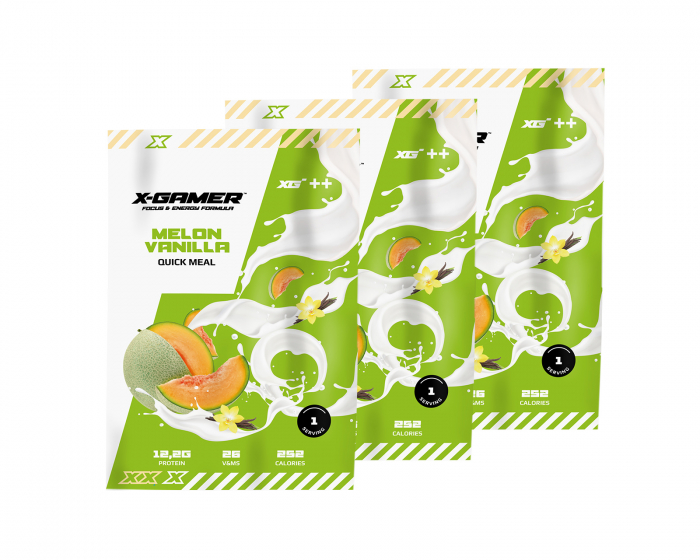 X-Gamer Quick Meal Pack - 3 kpl (210g) - Melon & Vanilla