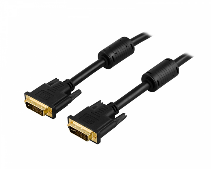 DVI Dual Link, DVI-I Uros - Uros (2 metri) ryhmässä Tietokonetarvikkeet / PC-kaapelit & adapterit / Kuvakaapelit / DVI kaapeli @ MaxGaming (100000)