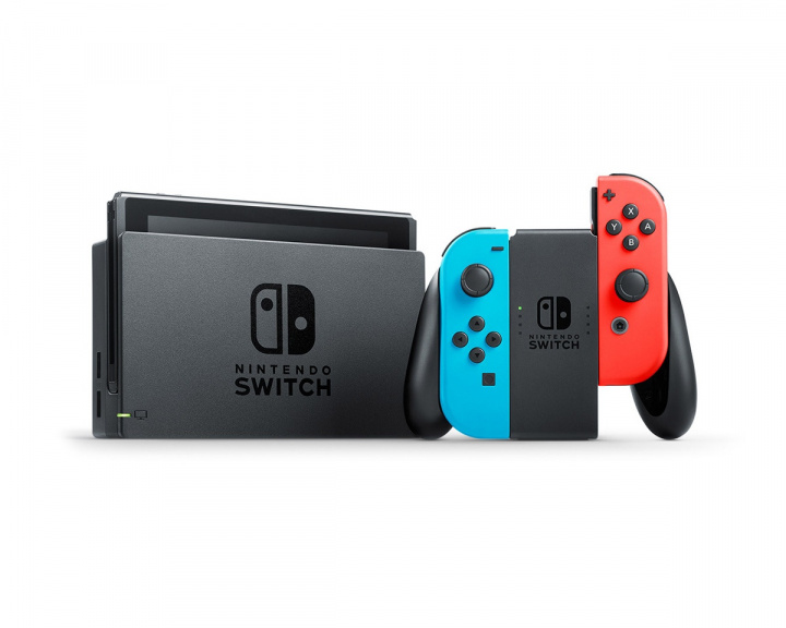 Nintendo Switch Pelikonsoli - Neonpunainen ja neonsininen