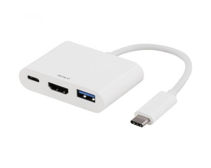 Deltaco Sovitin USB-C - HDMI ja USB-A USB-C Portti