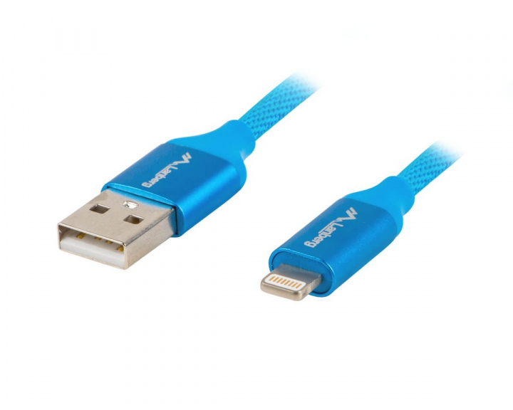 Lanberg Lightning Jatkokaapeli Premium - Lightning - USB 1.8 m Sininen