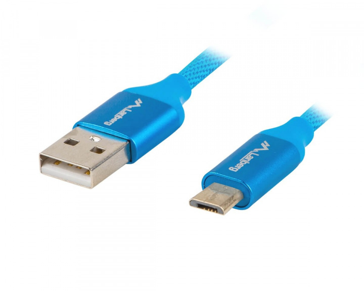 Lanberg USB 2.0 Kaapeli Premium MICRO-B - USB 0.5m QC 3.0 Sininen