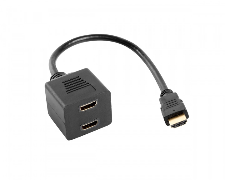Adapter HDMI-AM - HDMI-AF X2 Splitter 20cm ryhmässä Tietokonetarvikkeet / PC-kaapelit & adapterit / Adapterit @ MaxGaming (13671)