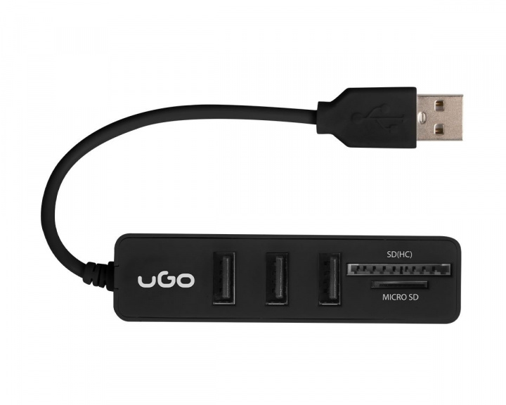 UGO HU200 2.0 3-Porttinen USB-hubi Micro-SD SD