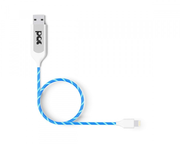PAC Latausjohto Lightning 1m Sininen LED-valaistu johto