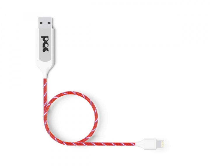 PAC Latausjohto Lightning 1m Punainen LED-valaistu johto