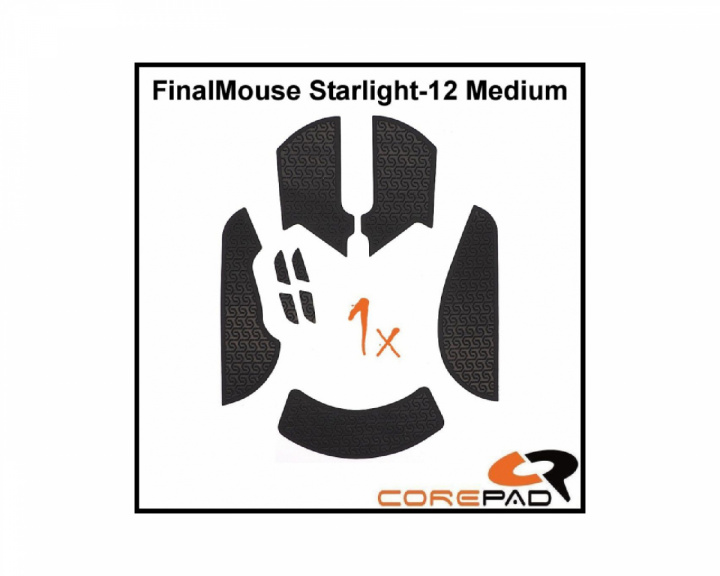 Grips FinalMouse Starlight-12 - Medium - Musta ryhmässä Tietokonetarvikkeet / Tietokone Hiiret & Lisälaitteet / Gripit pelihiirille @ MaxGaming (20754)