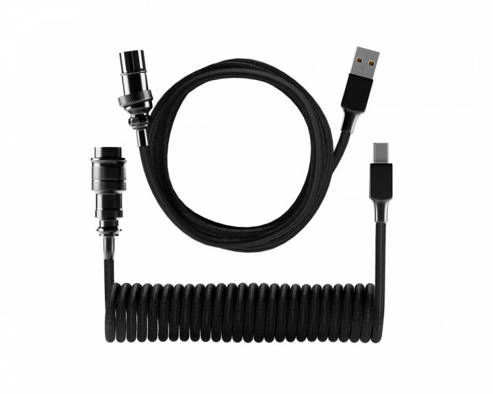 MaxMount Electroplating Aviator Coiled Cable USB-C - Musta