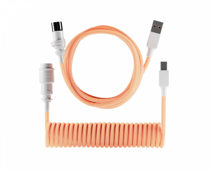 MaxMount Electroplating Aviator Coiled Cable USB-C - Oranssi/Valkoinen
