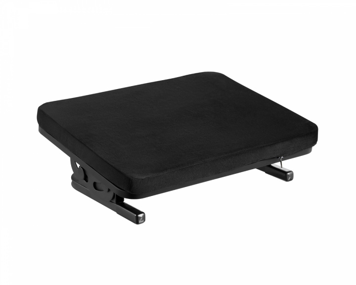 MaxMount Ergonomic Tiltable Footrest with Soft Cover - jalkatuki Musta
