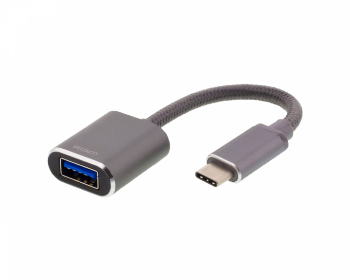 Deltaco USB-C > USB-A OTG adapter - Alumiini