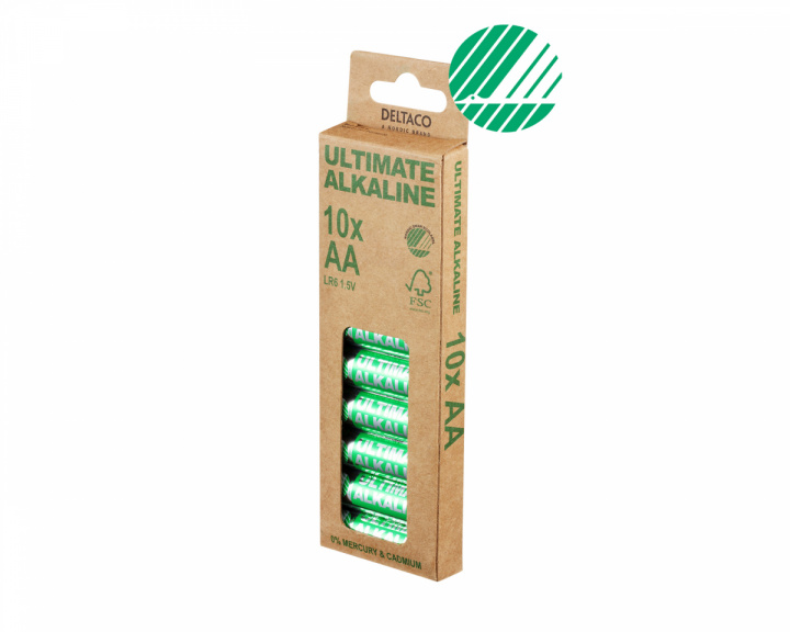 Deltaco Ultimate Alkaline AA-Paristot, 10-pack