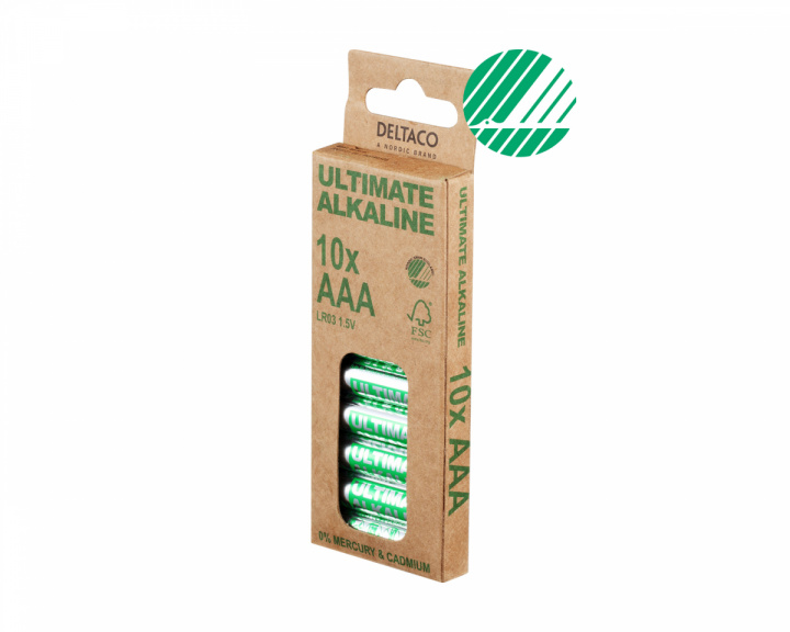 Deltaco Ultimate Alkaline AAA-Paristot, 10-pack