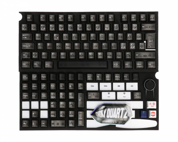 Tai-Hao ABS Double-shot Cubic Profile Translucent Backlit 117-Key Nordic - Smoky Quartz