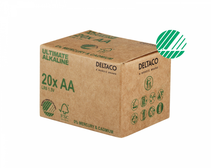 Deltaco Ultimate Alkaline AA-Paristot, 20-pack (Bulk)