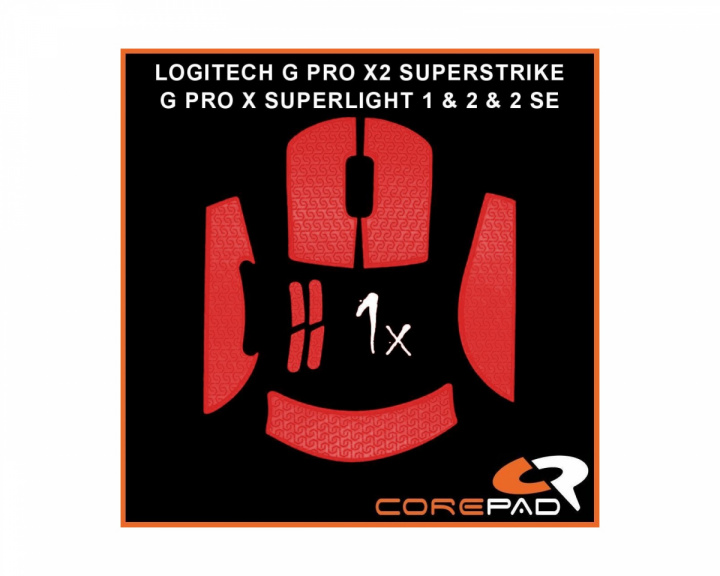 Corepad Soft Grips Logitech G PRO X SUPERLIGHT 1 / 2 / 2 SE & X2 SUPERSTRIKE - Punainen