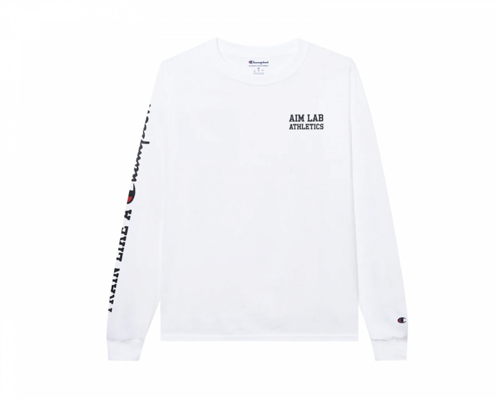 Aim Lab x Champion - Valkoinen Long-Sleeve Tee - Small