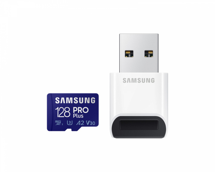 Samsung PRO Plus microSDXC 128GB & USB Card Reader - Muistikortti